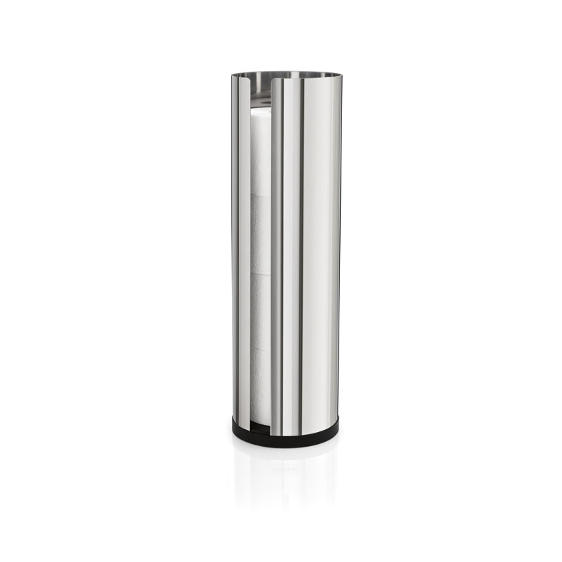 Polished Stainless Steel Freestanding Toilet Paper Holder