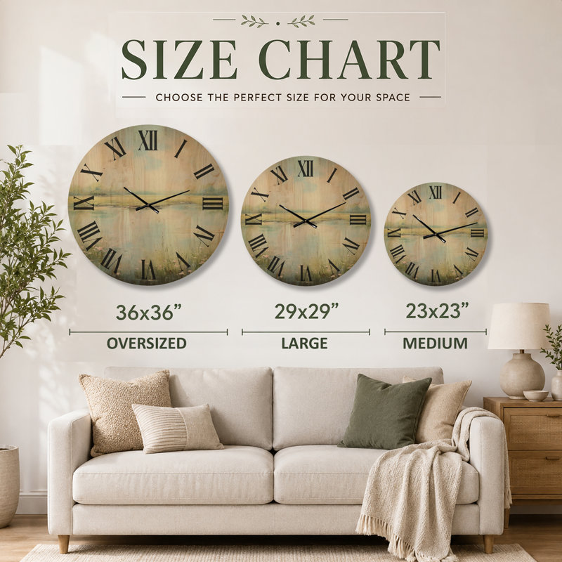 Horloge murale Meadow Tranquil Waters I - Large Wildflower, Large