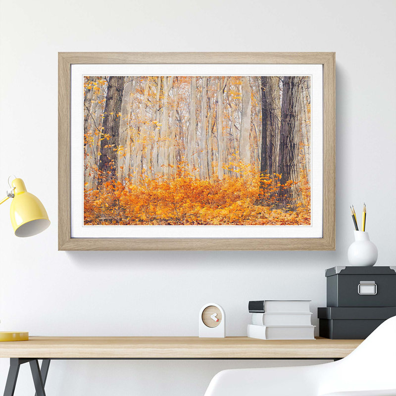 Orange Forest - Framed Print, Oak Framed, 62cm H x 87cm W x 2cm D