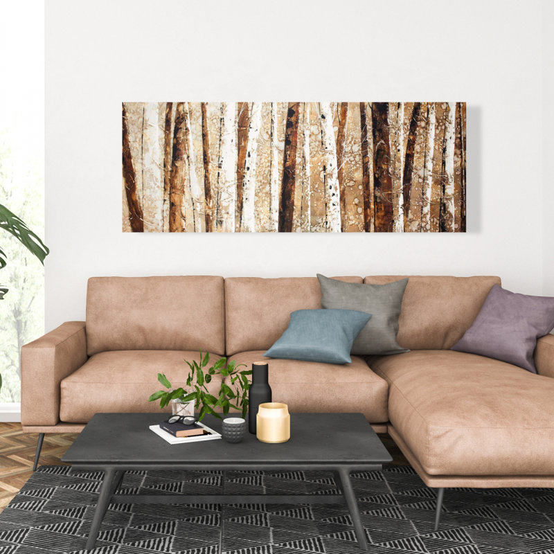 Troncs d'arbre - Art sur toile brun rustique pour la décoration intérieure