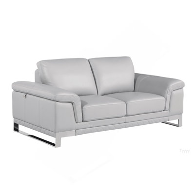 Top Grain Italian Leather Loveseat