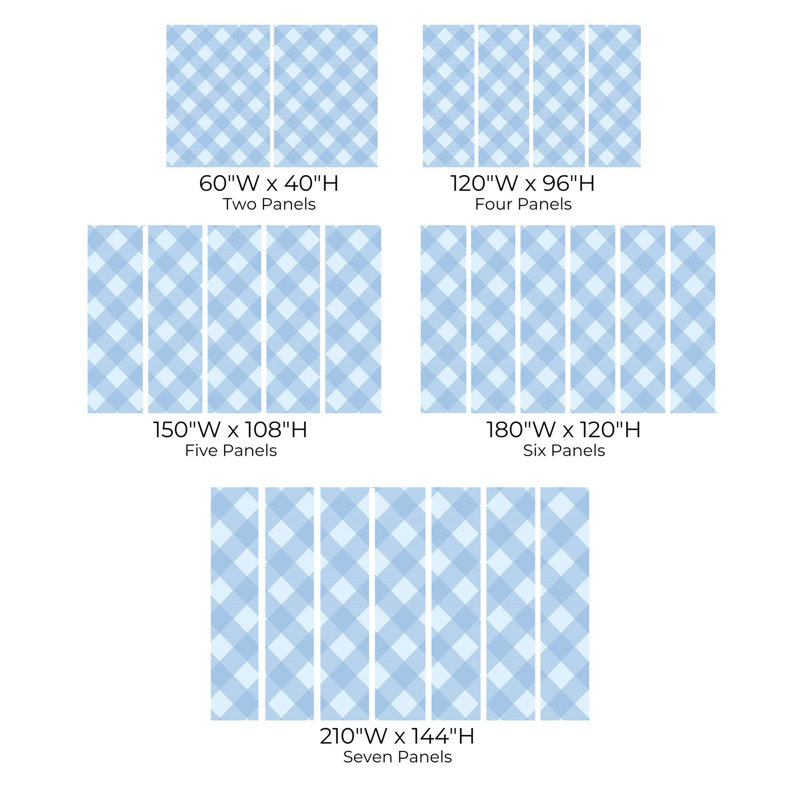 Murale pelez et collez de qualité supérieure - Motif géométrique bleu, L 108 po x l 150 po