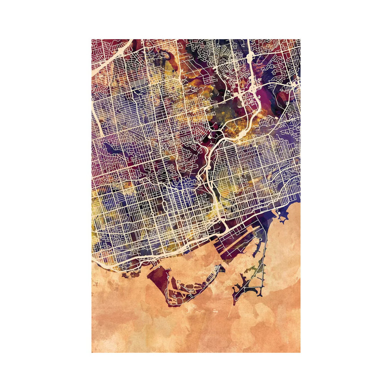 Toronto Street Map II by Michael Tompsett - Wrapped Canvas Gallery-Wrapped Canvas Giclée, 30.48 cm H x 45.72 cm W