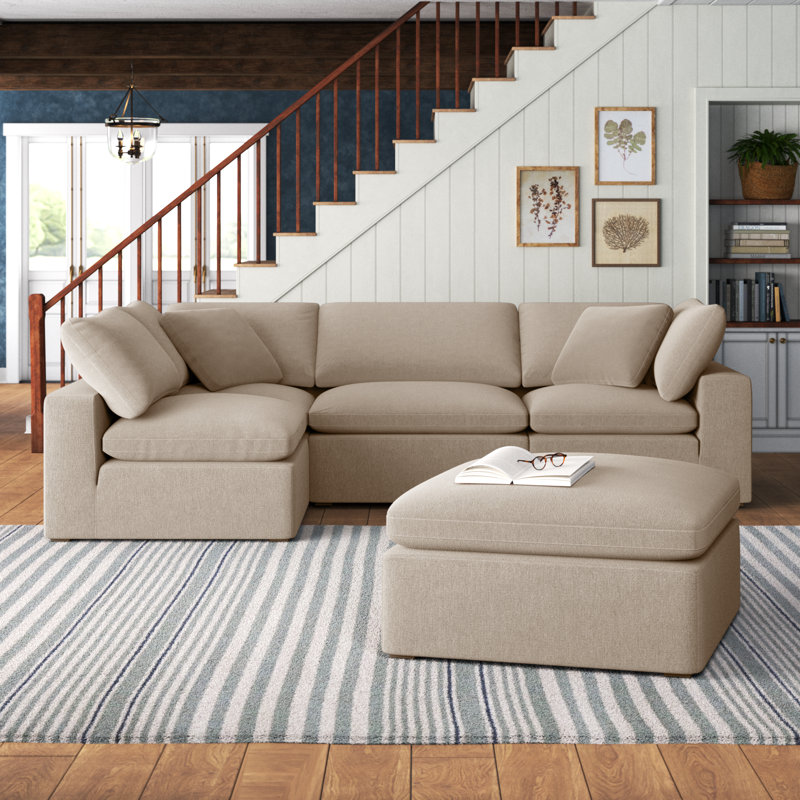 Calana Modular Sectional, Almond, 5 Piece