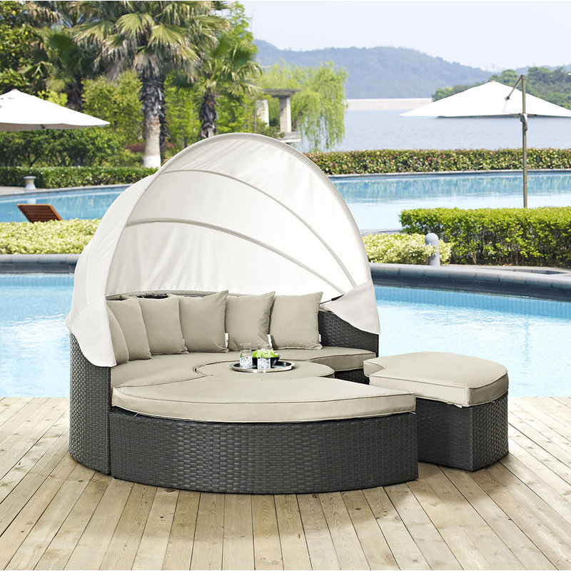 Lit de jour Sunbrella Modway, Toile Sunbrella® beige antique