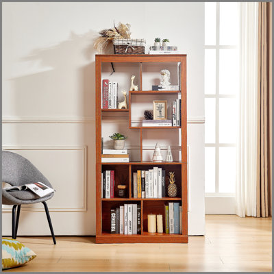 Bibliothèque ouverte en bois à combinaison libre, armoire de rangement multi-espaces, bibliothèque autoportante facile à assembler avec sangles anti-basculement, organisateur de rangement classifié pour le salon, la chambre et le bureau à domicile