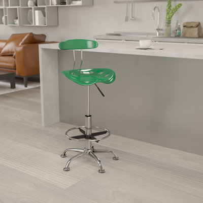 Monroe Vibrant Chrome Drafting Stool with Tractor Seat