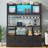 Bakers Rack With Power Outlet And Led Light 47.2'' Microwave Stand With Storage-1763833736