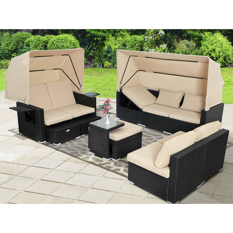 8 - Person Modular Patio Conversation Sets with Cushions
