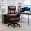 Chaise de bureau en similicuir, pivotante, support lombaire, hauteur réglable, appui-tête inclus, roulettes-1853724958