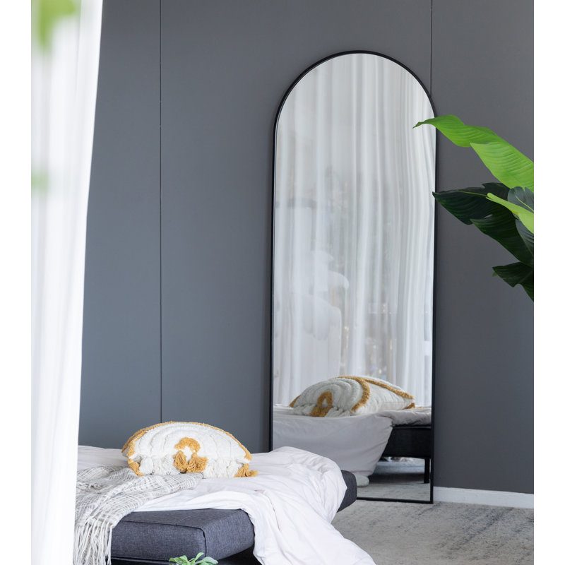 28x1x74" Celine Black Arch Body Mirror