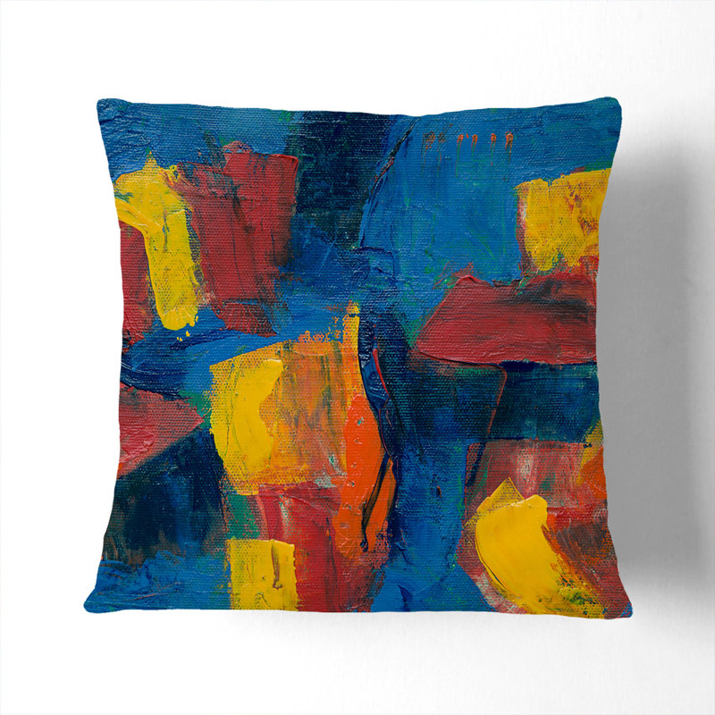 Abstract Square Cushion, White, 40 x 40 cm