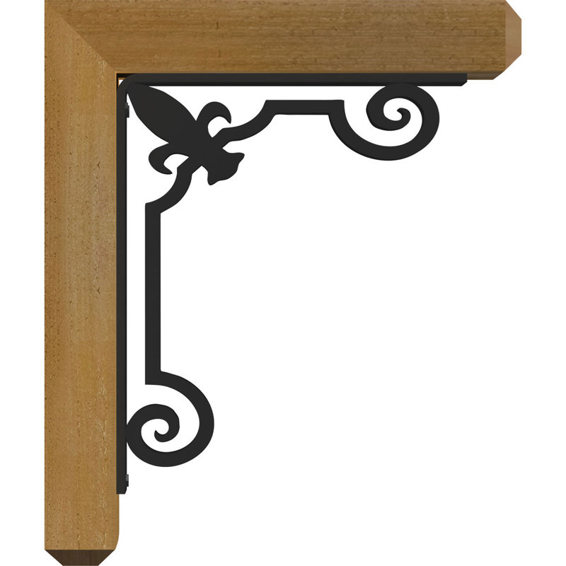Fleur de lys triple support artisanal Ironcrest, H 16 po x P 14 po, Cèdre rouge de l'Ouest l 4 po x T 2 po (sciage br