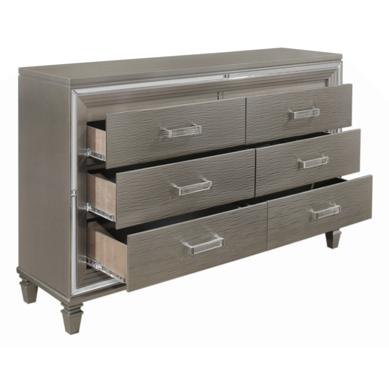 Commode de style Greyglam avec 6 tiroirs en bois 1Pc