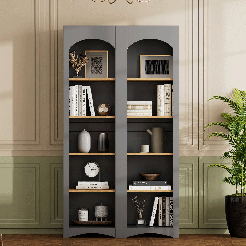 Armoire de rangement autoportante de 72 po de hauteur à cinq tablettes avec tablettes réglables, blanc, Gris