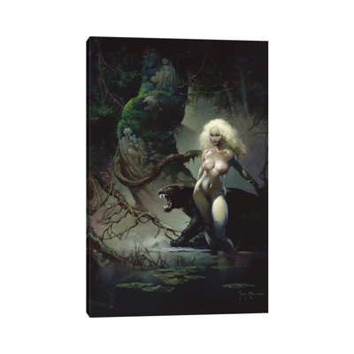 Princess And The Panther by Frank Frazetta - Print on Canvas