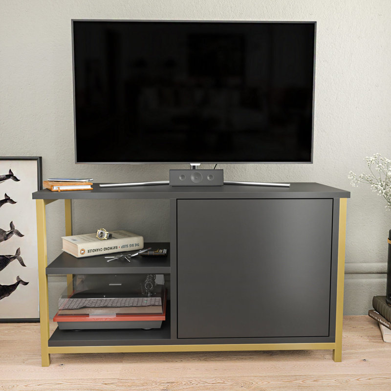 Muskegon Tv Stand TV Stand for TVs up to 40", Gold/Black