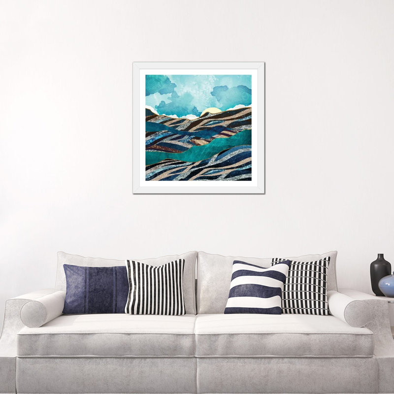 New Day - impression d'art graphique, 24" H x 24" W x 1" D, Blanc, Papier encadré blanc