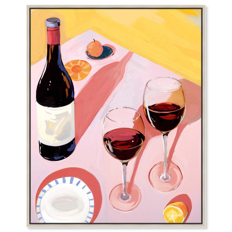 Table Summer Wine par Art Remedy, Noir, H 21 po x l 17 po, Cadre flottant
