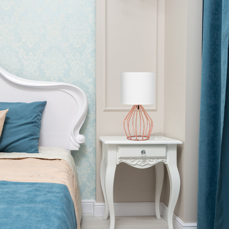 Stony Metal Table Lamp, Rose Gold