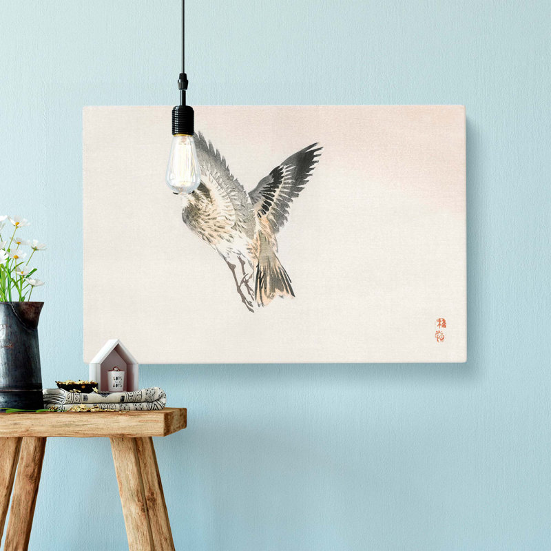 Sparrow Bird by Kono Baireir - Wrapped Canvas Drawing - Wrapped Canvas, 60cm H x 91cm W x 3cm D