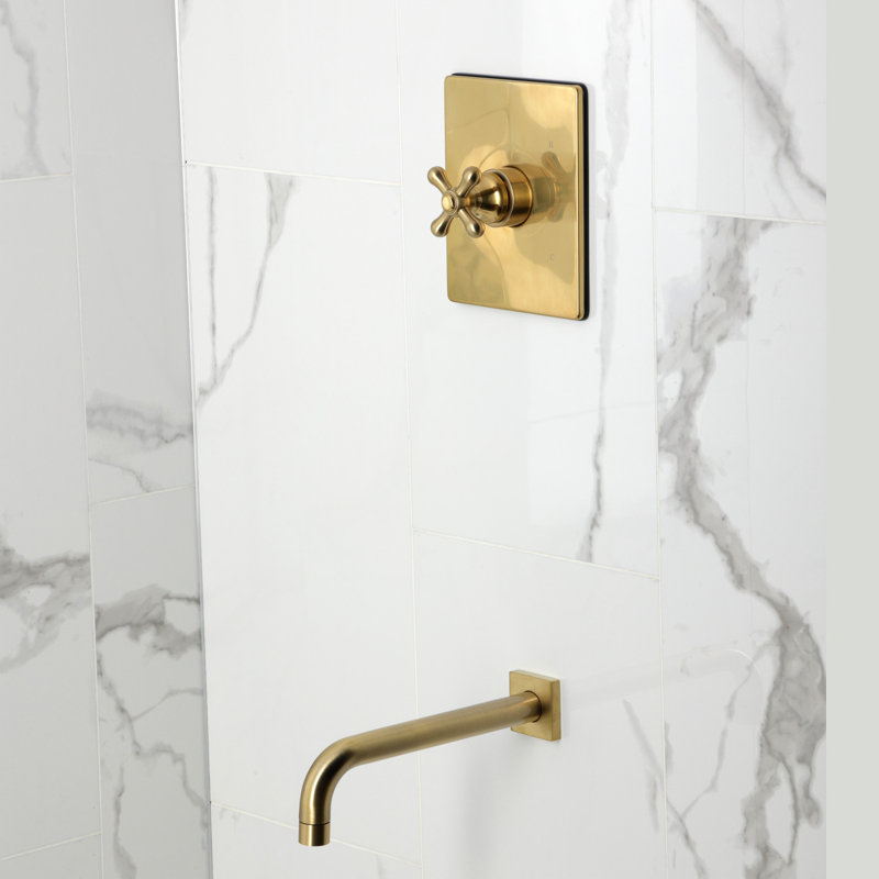 Kingston Brass Restoration Single-Handle Pressure Balanced Tub Faucet, Brushed Brass
