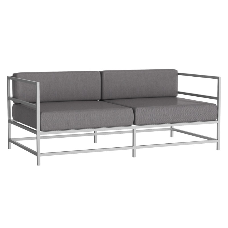 Delano Outdoor 2 - Seat Loveseat, Kessler Silver, Canvas Granite Sunbrella® Canvas