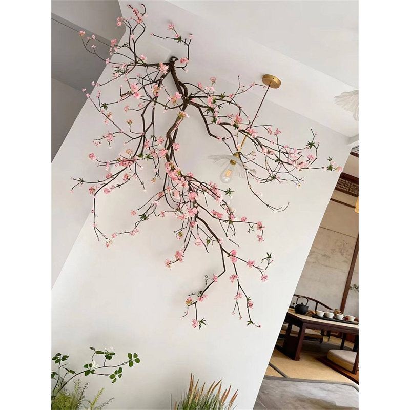 Arbre à fleurs artificiel suspendu, H 98,42 po x l 23,62 po