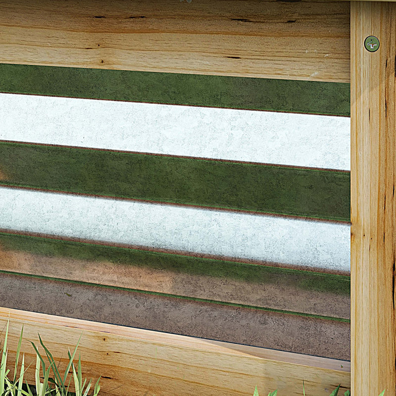 Raised Garden Bed Set of 2, Outdoor Planter Box, Galvanized Metal Reinforced with Wood, Stock Tanks for Growing Flowers, Herbs and Vegetables