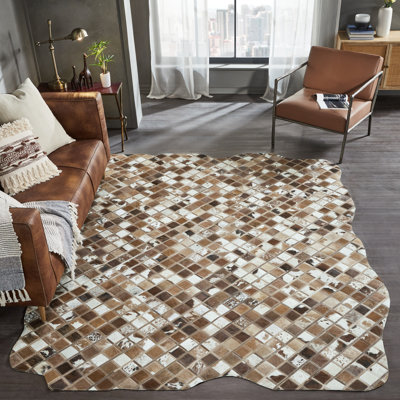 Brelin Cowhide Patchwork Indoor Rug