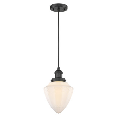 Franklin Restoration - Kymeshia - Mini-luminaire suspendu à cordon de 7 po - Ampoule non incluse - - Abat-jour
