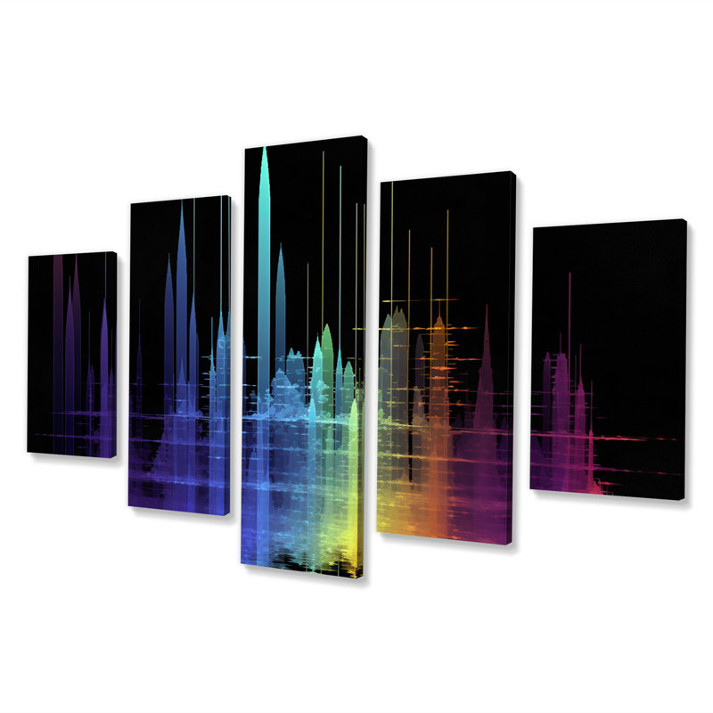 Sounds of the Waves Spectogram I - Abstract Shape, reproduction d'art sur toile - 5 panneaux