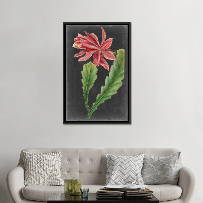 «Dramatic Tropicals I», reproduction d'impression sur toile tendue, H 26 po x l 18 po x P 1,5 po, Toile avec cadre noir