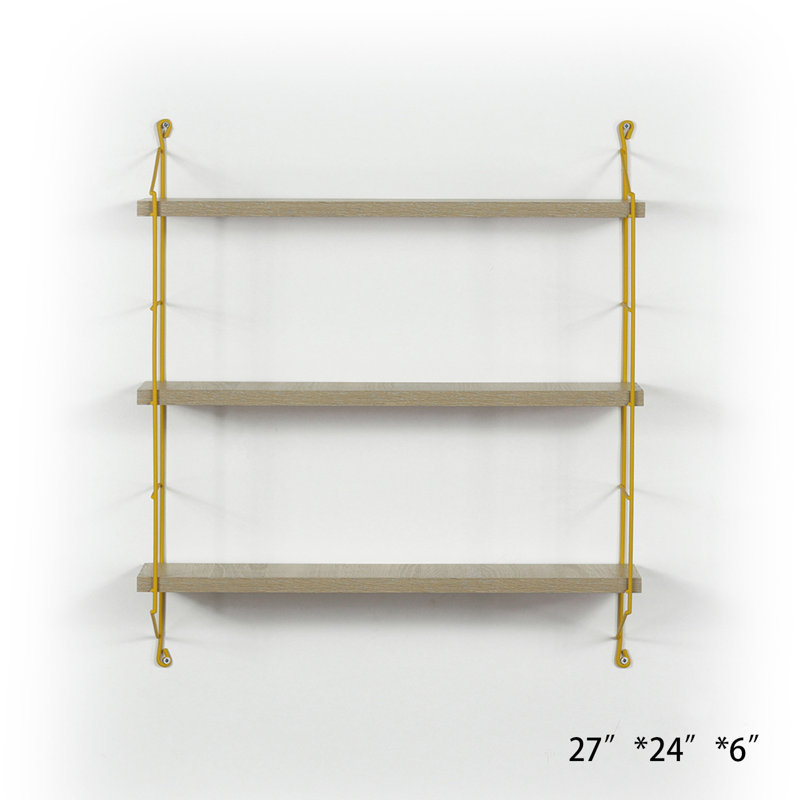 Tablette à 3 niveaux, Chêne, Jaune
