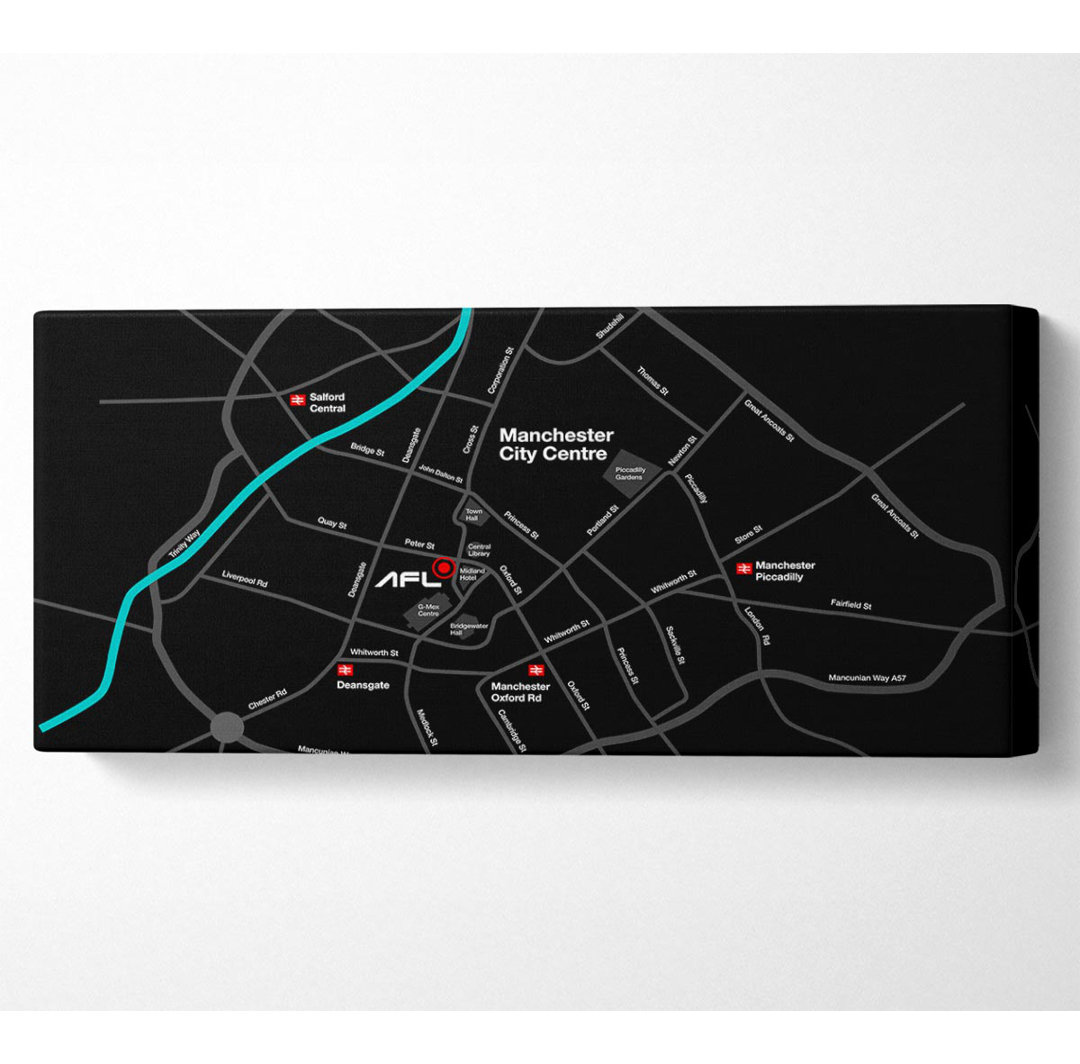 Manchester Stadtplan Panoramaleinwand