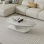 Table basse ovale moderne de style crème moderne avec plateau en pierre frittée de luxe-87574945