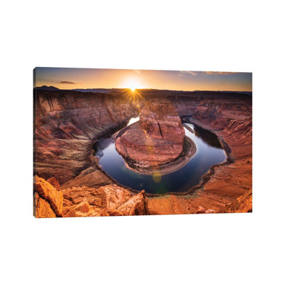 Sunset Over Horseshoe Bend And The Colorado River by Russ Bishop - Wrapped Canvas Photograph