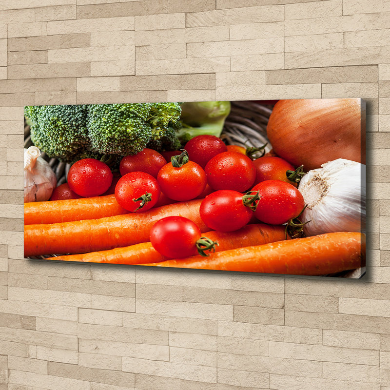 Vegetables - No Frame Print on Glass, Canvas, 50cm H x 125cm W x 2cm D