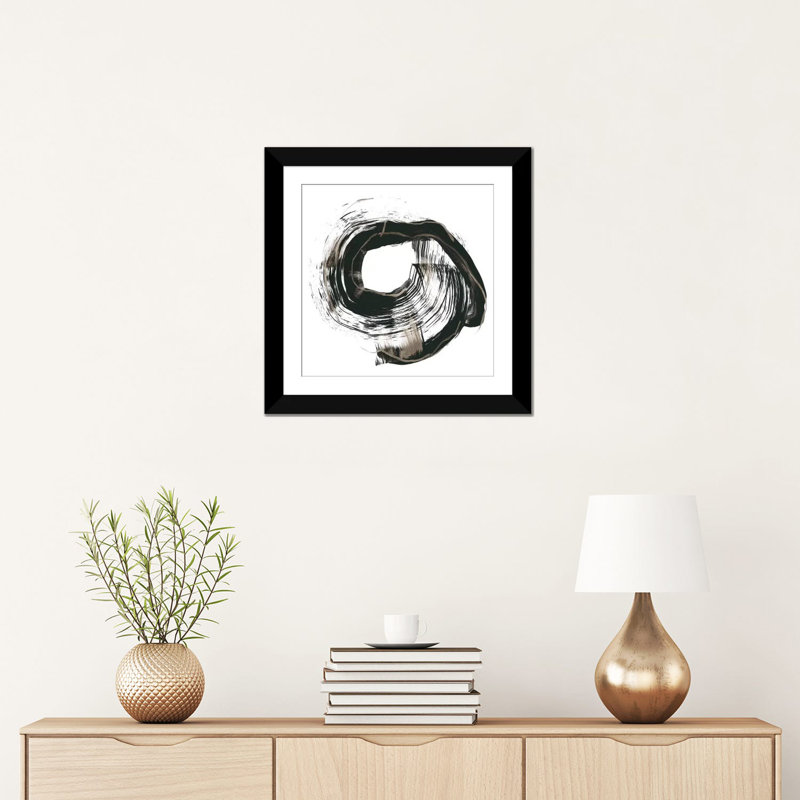 « circulation study iii », reproduction d’impression sur toile, H 16 po x l 16 po x P 1 po, Papier d'art encadré noir, Blanc