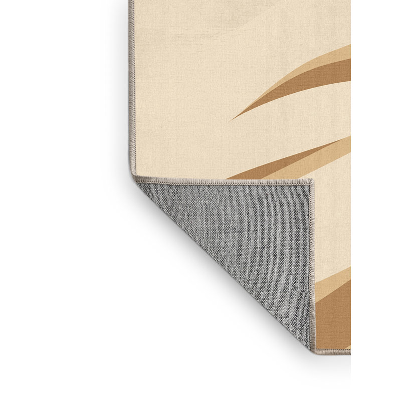 Tapis beige minimaliste lavable à la machine Justin Balder, 6 x 9