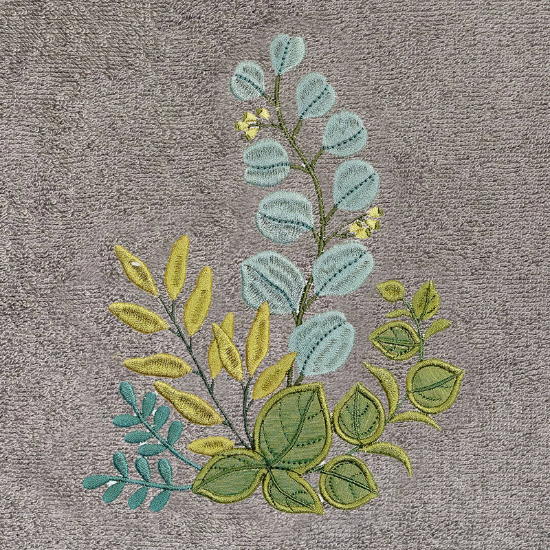 Ensemble de serviettes 3 pièces Botanica, Gris anthracite