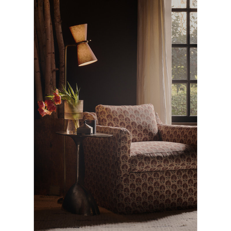 Gable Floor Lamp (Antique Natural Brass with Russet Shade)