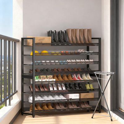 Large 8-Tier Shoe Rack Organizer, Heavy-Duty Stackable Metal Shoe Storage For Closet, Entryway, Garage, Holds Up To 50 Pairs Of Shoes