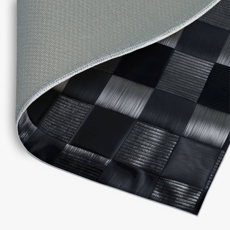 Checkered Gray Indoor and Outdoor Area Rug, Rectangle 2' x 3'