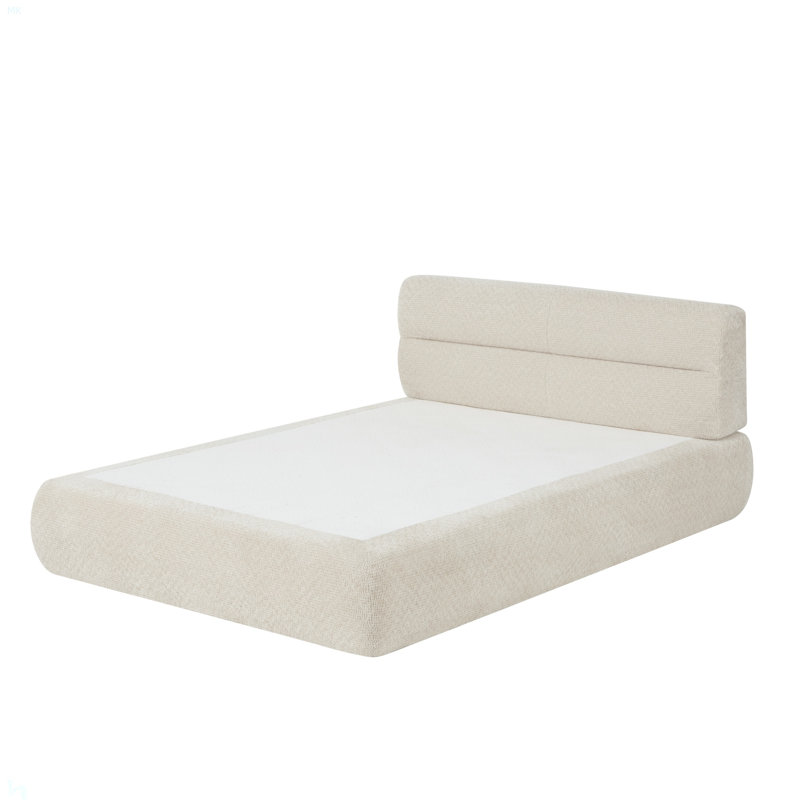 Lit compressible en chenille pour salon, appartement, Kaki clair / beige