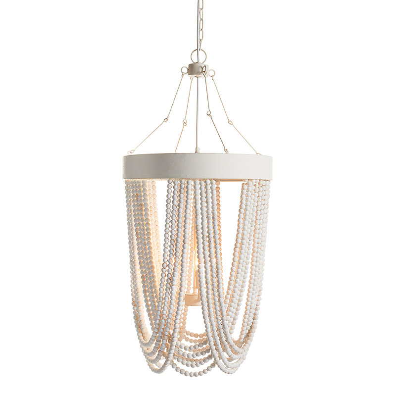 Luminaire suspendu unique à 3 lumières avec accents perlés Nesbitt