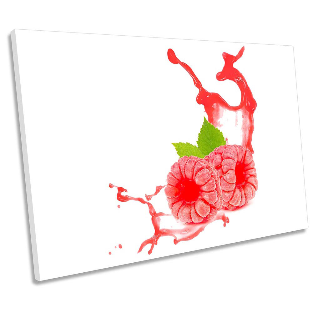 17 Stories Red Raspberry Splash Kitchen Framed - Wrapped Canvas Art ...