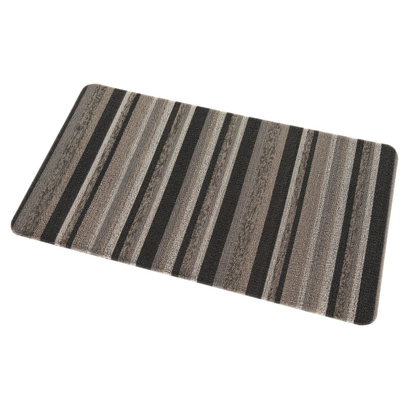 Everett Lane Brown Striped 20 in. x 36 in. Anti-Fatigue Anti-Microbial Non-Skid Kitchen Mat