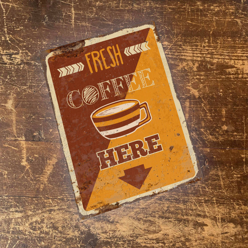 Fresh Coffee Here Wall Décor, 20cm H x 15cm W