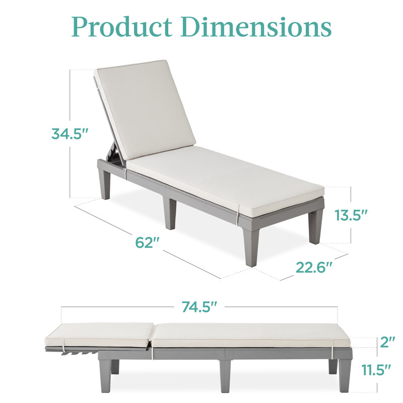 Chaise longue d'extérieur Jimaya, Blanc